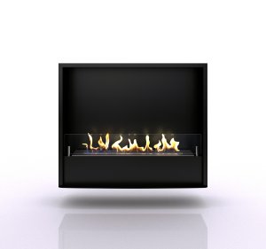 Биокамин в портале Firezo Pierre Luxe Темный дуб Сланец бежевый, стандарт