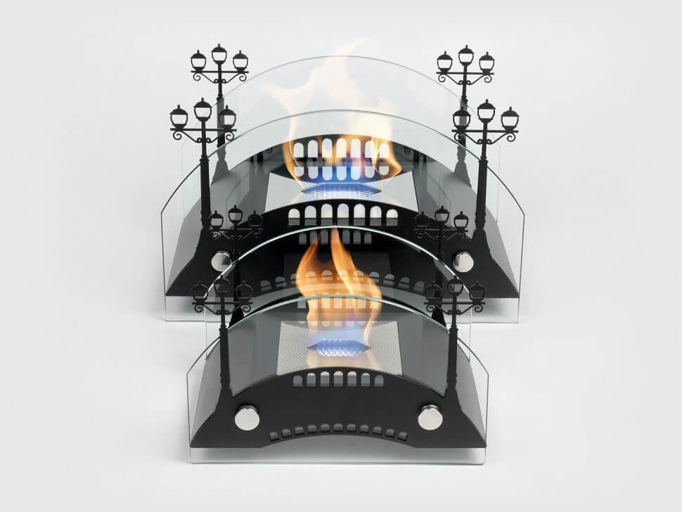 Биокамин настольный Lux Fire Пушкинский мост М (черный)